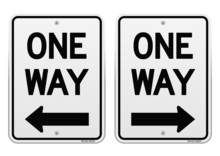 White One Way Signs