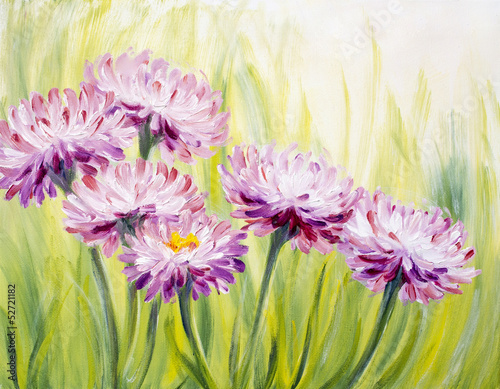 Tapeta ścienna na wymiar Daisy, oil painting