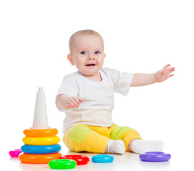 Fototapete - baby girl with toy