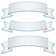 Set of white bands with blue edges
