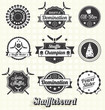 Vector Set: Vintage Shuffleboard Labels and Icons