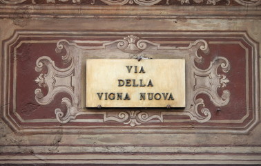 Poster - Renaissance street sign in Florence, Italy