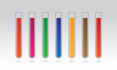 chemical test tubes vector color set