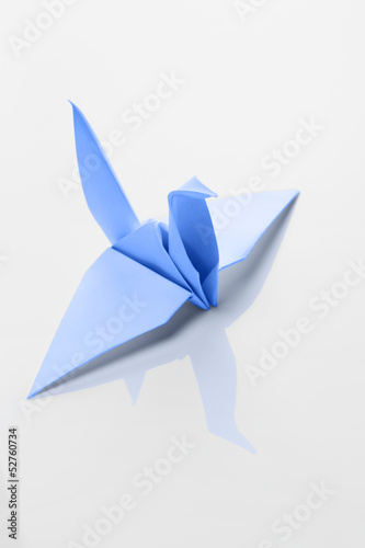 Origami Kranich Spiegelung Hellblau Kaufen Sie Dieses