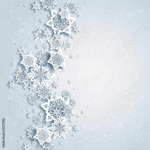 Obraz w ramie Winter background with snowflakes