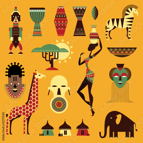 Naklejka dekoracyjna Africa icons