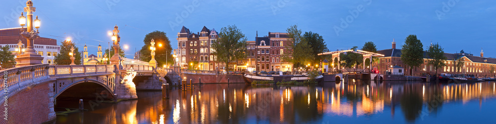 Blauwbrug, Amsterdam - obrazy, fototapety, plakaty 