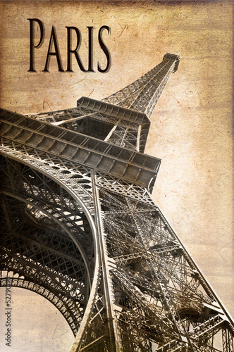 Plakat na zamówienie Tour Eiffel Paris, vintage