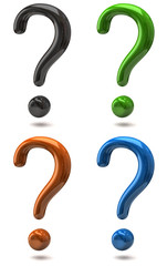 Wall Mural - Set of question mark signs