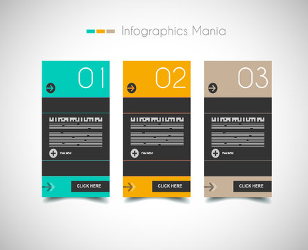 Infographic design template with paper tags.