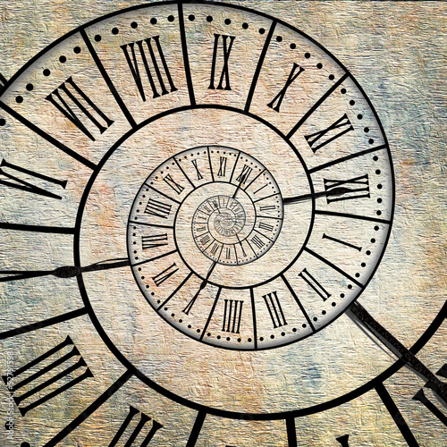 Naklejka na drzwi Horloge fond vintage, spirale