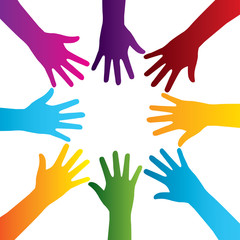 Poster - hands silhouette colorful