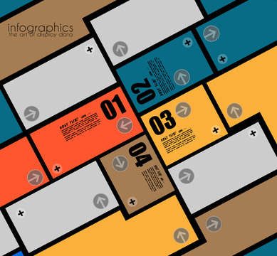 Infographic design template with paper tags.