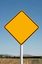 Blank Yellow Diamond Road Sign