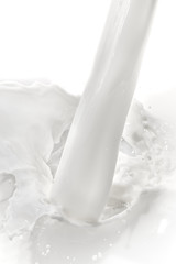 Canvas Print - pouring milk splash - top view