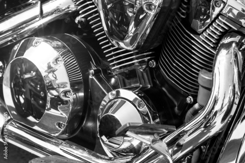 Obraz w ramie Motorcycle engine