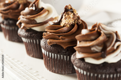 Fotomural Homemade Chocolate Cupcake with chocolate frosting