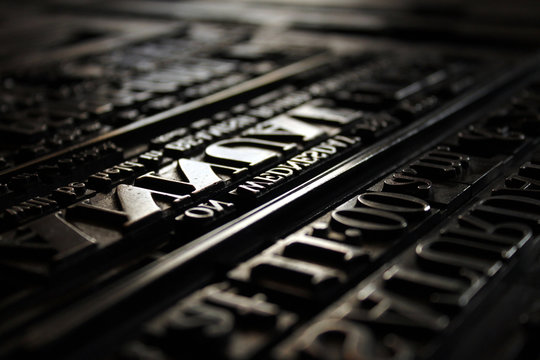 Old Victorian Printing Press Letters