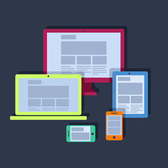 Wall Mural - responsive web design on different devices