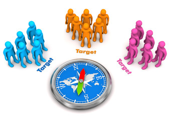 Canvas Print - target audience compass