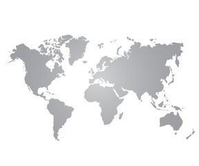  gray world map on white background