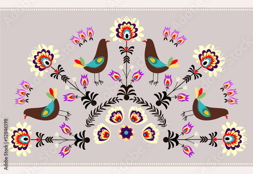 Naklejka dekoracyjna Wzór z ptakami