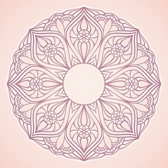 Wall Mural - Ornamental round lace. circle background.