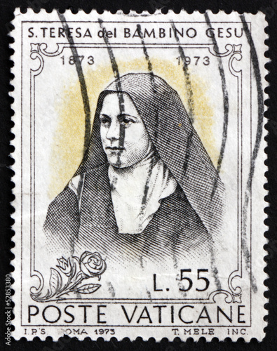 Fotografie, Obraz Postage stamp Vatican 1973 St. Teresa of Lisieux, Carmelite Nun