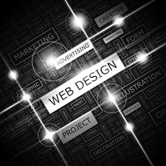WEB DESIGN. Word cloud concept illustration.  