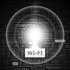 wi-fi. word cloud concept illustration.