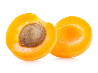 ripe apricots isolated on white background