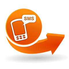 Sticker - sms sur bouton web orange