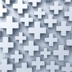 Poster - Abstract 3d plus signs background