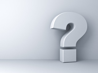 Leinwandbilder - Question mark on white background