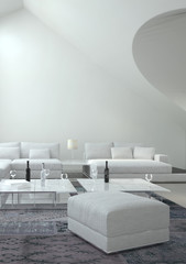 Wall Mural - Awesome white colored Living Room | Interior Architecture