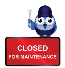 Wall Mural - Comical website closed for maintenance sign