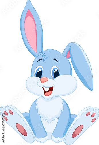 Obraz w ramie Cute rabbit cartoon