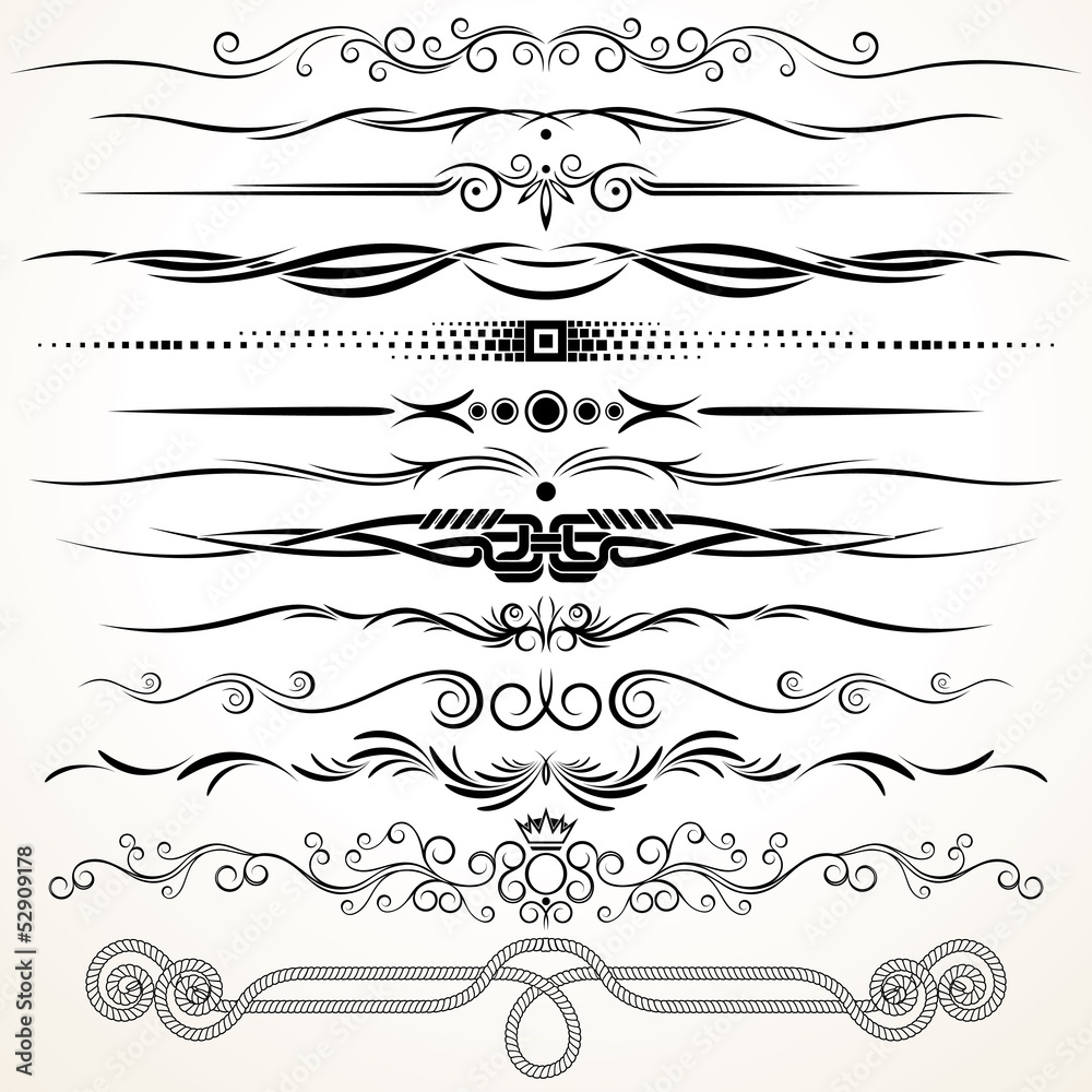 Ornamental Rule Lines. Decorative Design Elements Stock Photo | Adobe Stock, image size:1000x1000