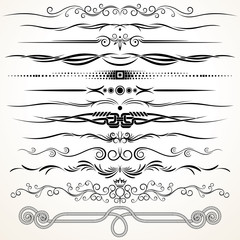 ornamental rule lines. decorative design elements
