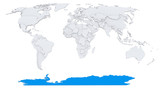 Fototapeta Mapy - Antarctica on bump map of the world