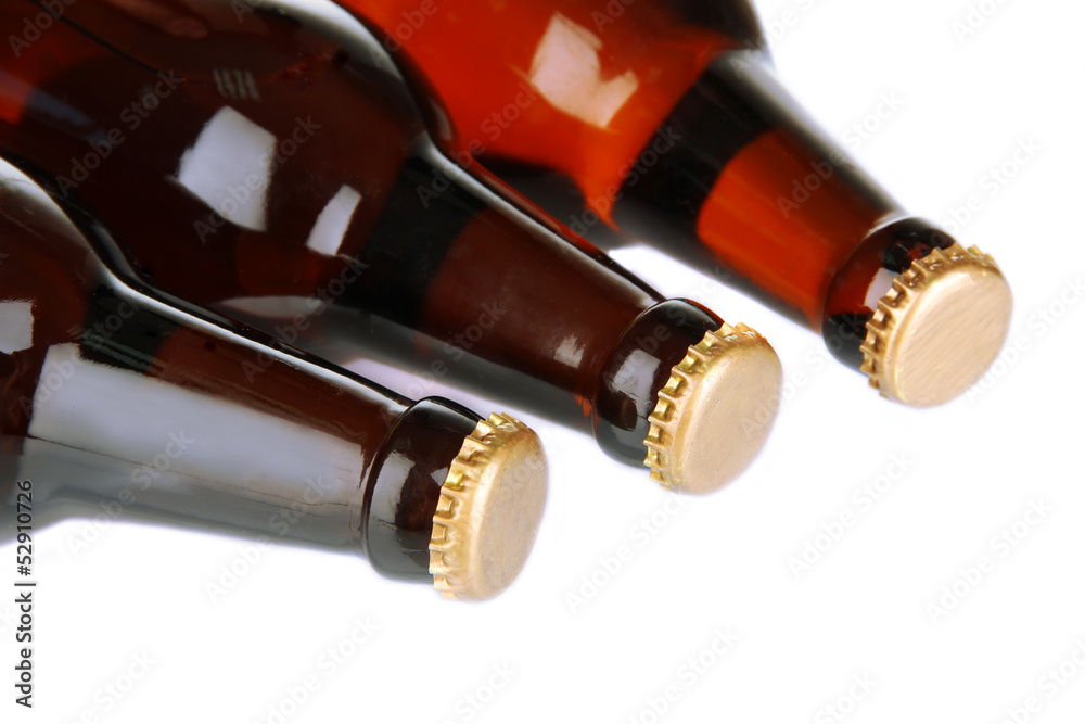 Beer bottles isolated on white
