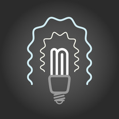 Poster - Lighting energy save lamp on dark background