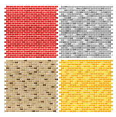 Poster - Color brick wall textures collection