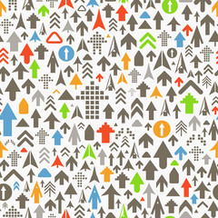Poster - Seamless background of different color arrows