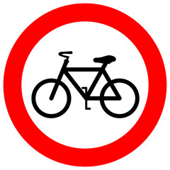 Wall Mural - No bicycle vector sign