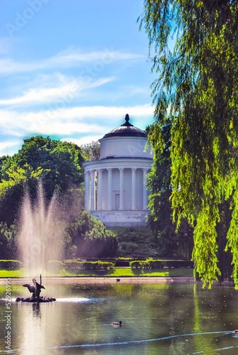 Obraz w ramie Saxon garden in Warsaw, Poland