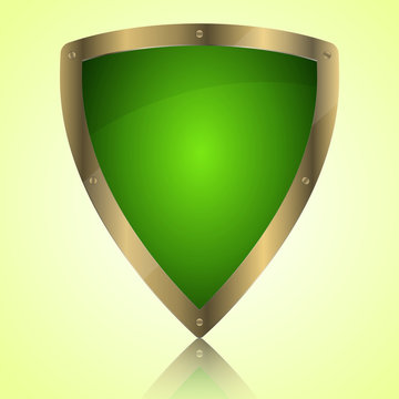 Triumph green shield symbol icon