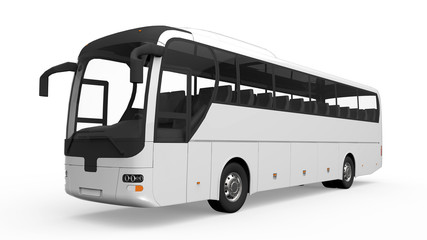 big white tour bus