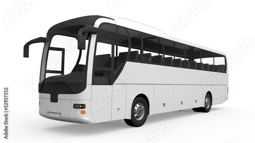 Foto-Vorhang - Big White Tour Bus (von nerthuz)