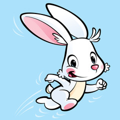  Cartoon cute bunny running